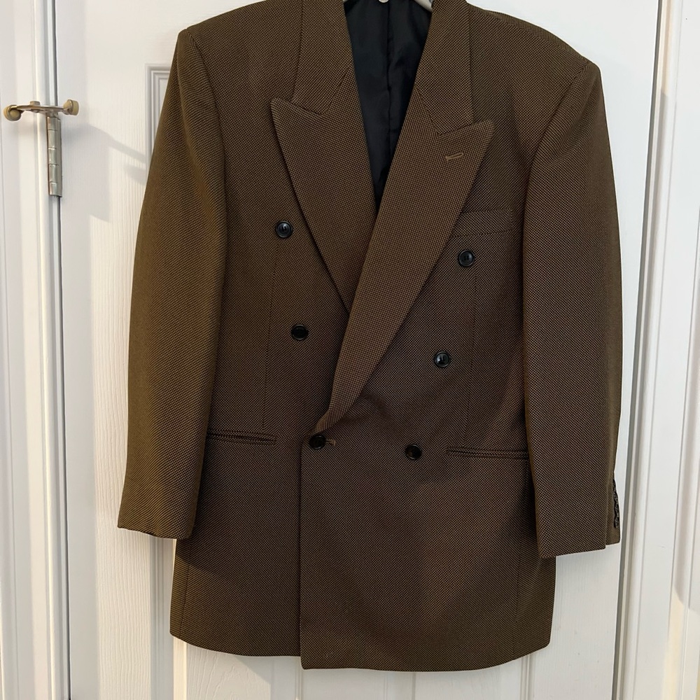 Men's Size 36R Capelli of New York Designer Blazer with Black & Gold Accents GUC